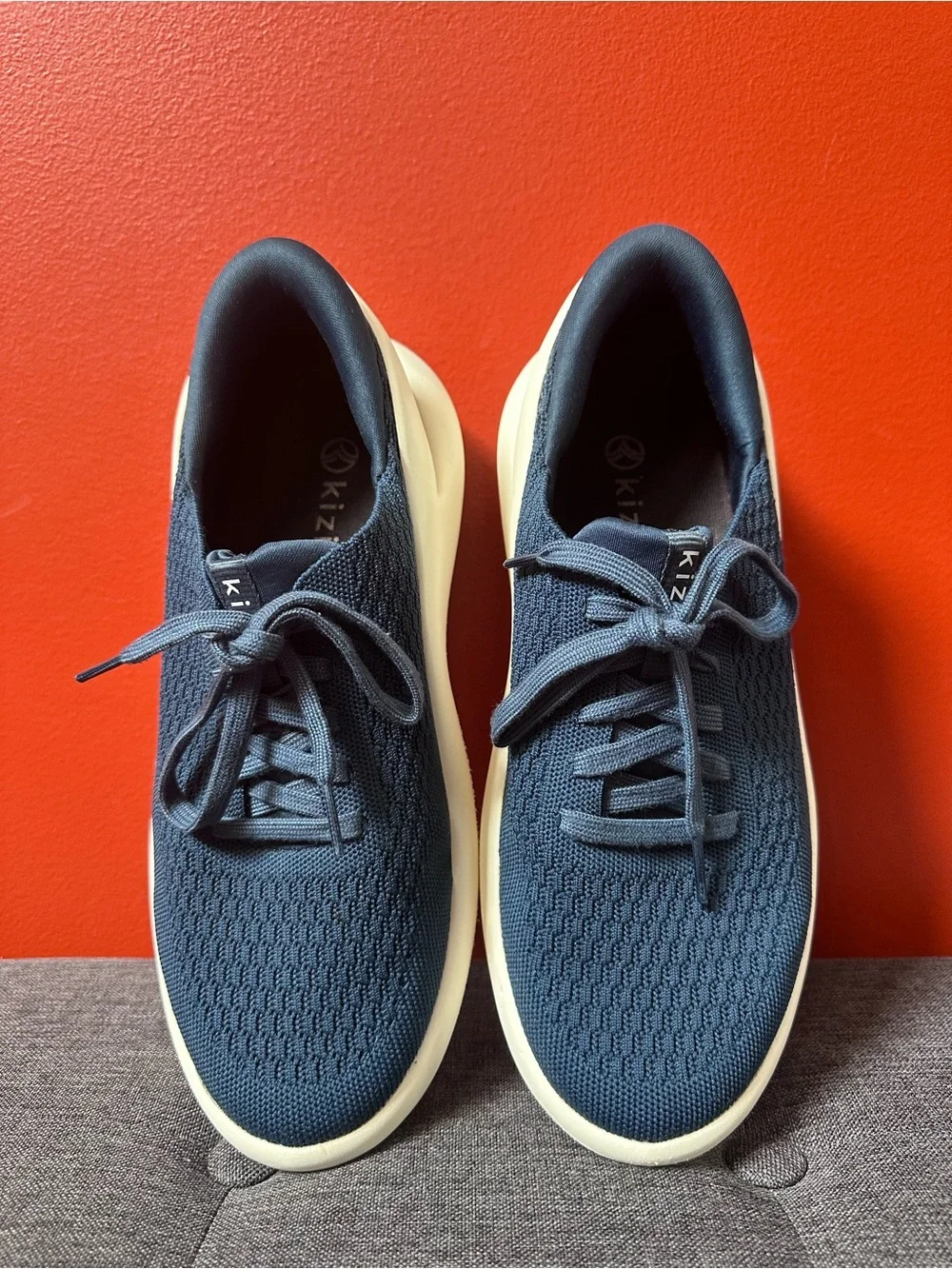 Kizik Roamer Navy Blue Knit Hands Free Slip On Sneakers Mens 8.5 Womens 10